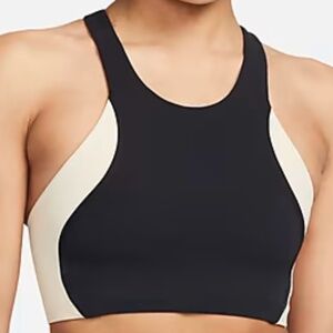 Nike Yoga Dri-Fit Slim Fit Luxe Cropped Tank Top Black/Cream Sz 1X DR0779-010